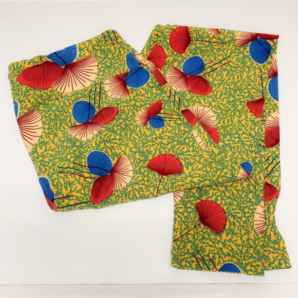 LuLaRoe Pants - 💎 Art Deco Floral Lime Leggings